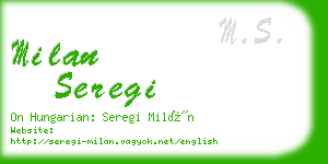 milan seregi business card